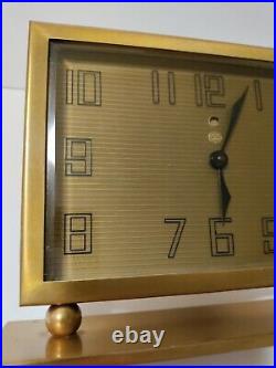 RARE General Electric VTG Art Deco 1930s electric table, desk clock Solid Brass
