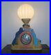 RARE SWEETHEARTS Novelty CLOCK & LAMP By United WORKING Vtg Antique Spelter Read