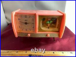 RARE Vintage Art Deco Spinning Ballerina Television Music Box/Clock WORKS! VIDEO