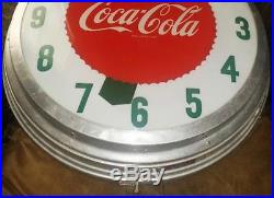 RARE Vintage COCA COLA Massive 22 SAWTOOTH Art Deco Bubble Clock Switched