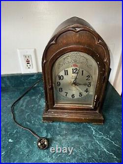 RARE Vintage Revere Telechron Westminster Chime Wooden Mantel Clock TESTED