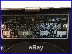 RESTORED ANTIQUE HAMMOND ART DECO STEWARDESS ELECTRIC WALL or MANTLE CLOCK