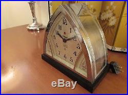 Restored Hotpoint Clock Kitchen Stove Timer Art Deco Silent Bakelite Chrome Tele