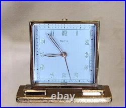 RESTORED! Rare 1940s Looping Swiss Desk Alarm Clock 2-day, 7-jewel mvt