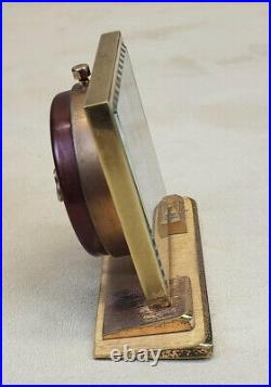RESTORED! Rare 1940s Looping Swiss Desk Alarm Clock 2-day, 7-jewel mvt