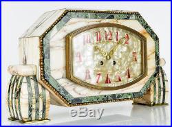 Rare 1920s French ART DECO High-Style MANTEL CLOCK by MARTI, fully serviced