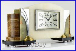 Rare 1920s French ART DECO MANTEL CLOCK by F. MARTI, fully serviced