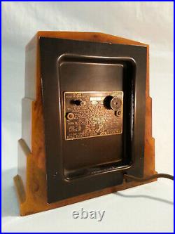 Rare 1930'S Art Deco Bond Electric Butterscotch Catalin Clock Read Description