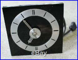 Rare 1930s Hammond Clock Co Regent Black Onyx Chrome Clock Art Deco Shelf Mantle