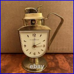 Rare 1956-60 Phinney Walker Art Deco Style Clock & Evans Table Lighter Working