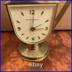 Rare 1956-60 Phinney Walker Art Deco Style Clock & Evans Table Lighter Working