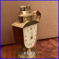 Rare 1956-60 Phinney Walker Art Deco Style Clock & Evans Table Lighter Working