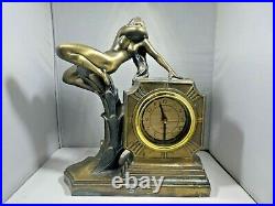 Rare 1980's Sarsaparilla Frankart Nude Figural Clock
