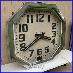 Rare 30s Art Deco Large Neon Wall Clock Rayneon Instrument Co. (Philadelphia PA)