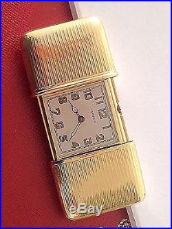 Rare All 18k Gold Art Deco Cartier Movado Ermeto Purse Travel Clock