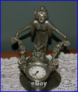 Rare Antique Art Deco Sculpture Figural German Clock
