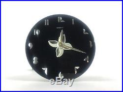 Rare Art Deco 1938 General Electric Glass Rainbualt Black Mirror Mirage Clock