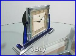 Rare Art Deco Modernist Chrome Smiths Electric Mantel Clock 1930s Working