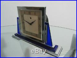 Rare Art Deco Modernist Chrome Smiths Electric Mantel Clock 1930s Working