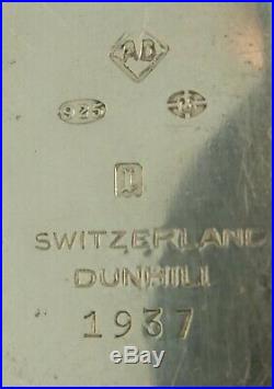 Rare Art Deco Sterling Silver Clock & Cigarette Lighter Alfred Dunhill 1926