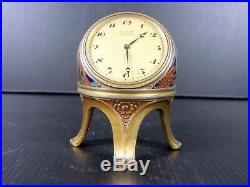 Rare Art Deco Swiss Zenith Ball Clock 8 Days Cloisonne With Stand Argit Sfoa