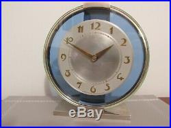 Rare Art Deco Westclox Blue Glass & Chrome Electric Mantel Clock 1938 Working