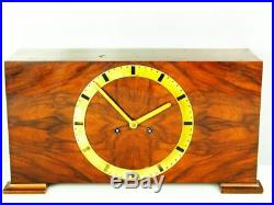 Rare Beautiful Art Deco Gustav Becker Chiming Mantel Clock With Pendulum