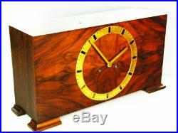 Rare Beautiful Art Deco Gustav Becker Chiming Mantel Clock With Pendulum