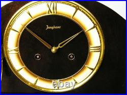 Rare Beautiful Art Deco Junghans Chiming Mantel Clock With Balance Wheel