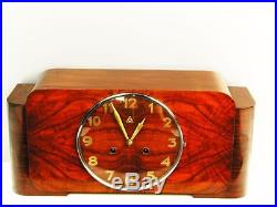 Rare Beautiful Art Deco Junghans Chiming Mantel Clock With Pendulum