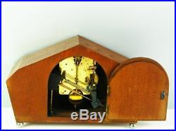 Rare Beautiful Art Deco Junghans Chiming Mantel Clock With Pendulum