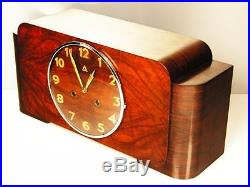 Rare Beautiful Art Deco Junghans Chiming Mantel Clock With Pendulum