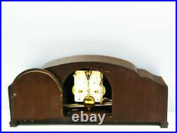 Rare Beautiful Art Deco Junghans Pfeilkreuz Chiming Mantel Clock With Pendulum