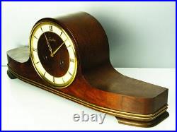 Rare Beautiful Later Art Deco Junghans Chiming Mantel Clock With Balance Wheel