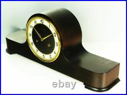 Rare Beautiful Later Art Deco Junghans Chiming Mantel Clock With Pendulum