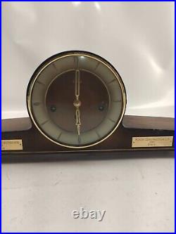 Rare Beautiful Later Art Deco Junghans Chiming Mantel Clock with balance wheel