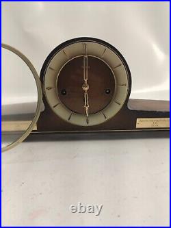 Rare Beautiful Later Art Deco Junghans Chiming Mantel Clock with balance wheel