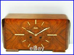 Rare Beautiful Pure Art Deco Junghans Chiming Mantel Clock With Pendulum