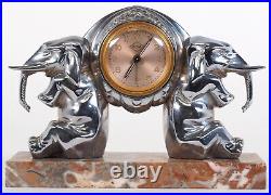 Rare French Art Deco Elephant clock by UCRA