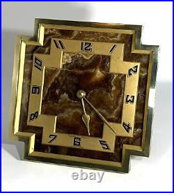 Rare French Charles Hour Marble Art Deco Clock for Hamilton & Co Ltd of Calcutta