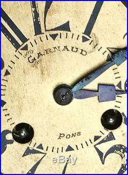 Rare French Garnaurd Art Deco Marble Mantel Clock wi/Garnitures