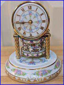 Rare Freundl Dentzel Porcelain German-made Carousel Clock