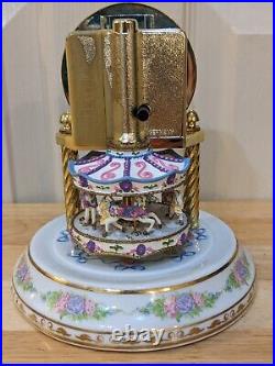 Rare Freundl Dentzel Porcelain German-made Carousel Clock