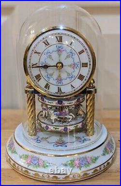 Rare Freundl Dentzel Porcelain German-made Carousel Clock