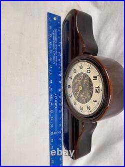 Rare German Art Deco Mid Century Modern Ceramic Mantel Clock Working 2911