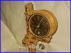 Rare German Vintage Heavy Bronze Cast Brutalist Mantle Clock MID Century 8-day