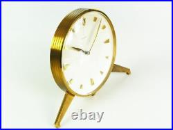 Rare Heavy Art Deco Bauhaus Brass Desk Clock Junghans Master Piece