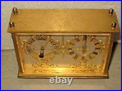 Rare Hour Lavigne France Gilt Brass Executive Desk Clock & Barometer Working 8da