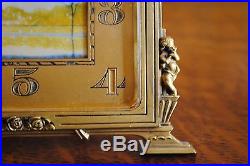 Rare J E Caldwell & Co. Art Deco ivory face desk solid gilt bronze clock/watch