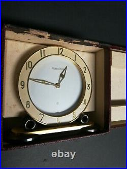 Rare Jaeger-LeCoultre table clock with 8 day movement, art deco, 1940´s WITH BOX